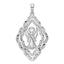 Sterling Silver Rhodium-plated Diamond-cut Angel Pendant