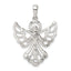 Sterling Silver Diamond & Diamond-cut Angel Pendant