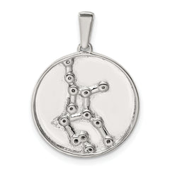 Sterling Silver Rhodium-plated & CZ Virgo Zodiac Pendant
