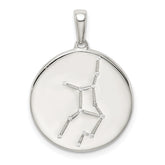 Sterling Silver Rhodium-plated & CZ Virgo Zodiac Pendant