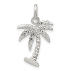 Men's Polished 925 Sterling Silver Palm Tree Charm Anti-Tarnish Finish