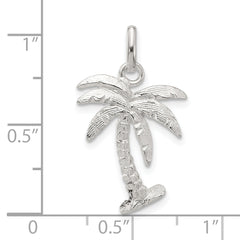 Men's Polished 925 Sterling Silver Palm Tree Charm Anti-Tarnish Finish