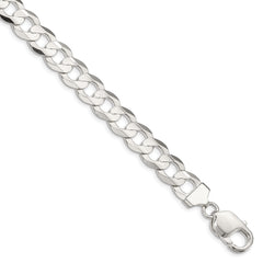 Sterling Silver 9.75mm Concave Beveled Curb Chain