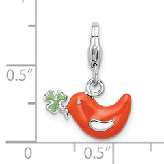 Sophia Jewelers Sterling Silver Enamel Bird & Clover Charm