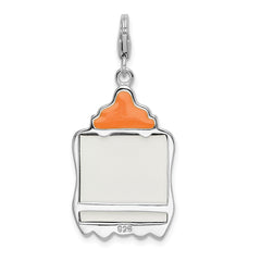 Sterling Silver Baby Frame Pendant with Enamel Lobster Design