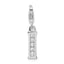 Amore La Vita Sterling Silver Rhodium-plated Polished CZ Letter I Initial Charm with Fancy Lobster Clasp