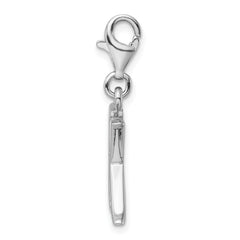 Amore La Vita Sterling Silver CZ Letter K Charm with Lobster Clasp