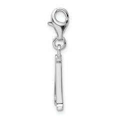Amore La Vita Sterling Silver CZ Initial 'M' Charm with Fancy Clasp