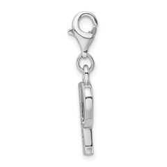 Amore La Vita Sterling Silver CZ Initial P Charm with Rhodium Finish
