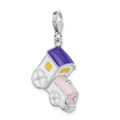 Sophia Jewelers Sterling Silver Enamel Train Charm with Lobster Clasp