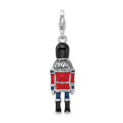 Sterling Silver Enameled Nutcracker Charm with Lobster Clasp Elegant & Themed