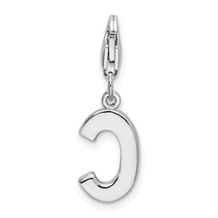 Amore La Vita Sterling Silver CZ Initial Charm with Lobster Clasp