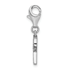 Amore La Vita Sterling Silver CZ Initial Charm with Lobster Clasp