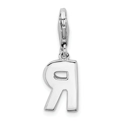 Amore La Vita Sterling Silver CZ Initial Charm with Lobster Clasp