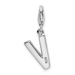 Amore La Vita Sterling Silver CZ Initial Charm with Lobster Clasp