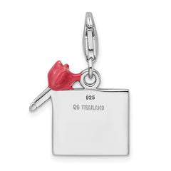 Amore La Vita Sterling Silver Enamel Bullseye Heart Charm with Fancy Clasp