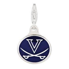 Sterling Silver 925 University of Virginia Enamel Charm with Lobster Clasp
