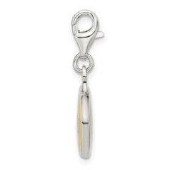 Sterling Silver LSU Enamel Charm with Lobster Clasp