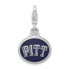 Sterling Silver University Charm with Enamel and Lobster Clasp