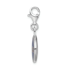 Sterling Silver Enamel UConn Charm with Lobster Clasp