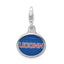 Amore La Vita Sterling Silver Rhodium-plated Polished Enameled University of Connecticut Charm with Fancy Lobster Clasp
