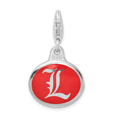 Sterling Silver University of Louisville Enamel Charm with Lobster Clasp
