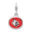 Amore La Vita Sterling Silver Rhodium-plated Polished Enameled University of Louisville Charm with Fancy Lobster Clasp