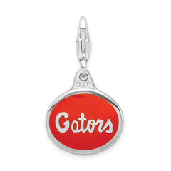 Sterling Silver University of Florida Enamel Charm with Lobster Clasp