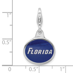Sterling Silver University of Florida Enamel Charm with Lobster Clasp