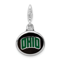 Sterling Silver Ohio University Enamel Charm with Lobster Clasp