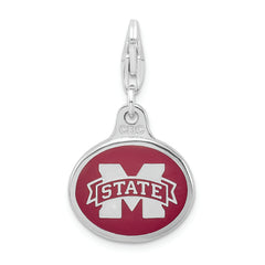 Sterling Silver 925 Mississippi State University Enamel Charm with Lobster Clasp