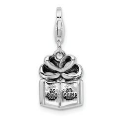 Sterling Silver 925 Yellow Crystal Charm with Multi-Color Enamel
