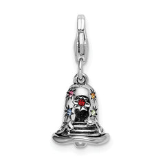 Sophia Jewelers Sterling Silver Crystal Multi-Color Crystal Bell Charm
