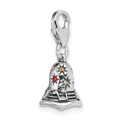 Sophia Jewelers Sterling Silver Crystal Multi-Color Crystal Bell Charm