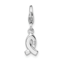 Sophia Jewelers Sterling Silver Crystal Awareness Ribbon Charm