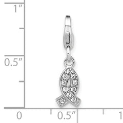 Sophia Jewelers Sterling Silver Crystal Awareness Ribbon Charm