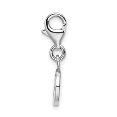 Sophia Jewelers Sterling Silver Awareness Ribbon Charm with Rhodium Finish