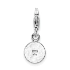 Sophia Jewelers Sterling Silver Awareness Ribbon Charm with Rhodium Finish