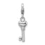 Amore La Vita Sterling Silver Rhodium-plated Polished 3-D Key Charm with Fancy Lobster Clasp