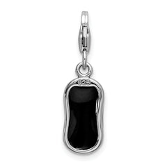 Amore La Vita Sterling Silver 3D Enameled Mouse Charm with Rhodium Finish