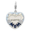 Blue Enamel Mom Photo Charm in Sterling Silver with Lobster Clasp - Sophia Jewelers