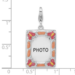 Sophia Jewelers Sterling Silver 925 3D Enameled Photo Frame Charm