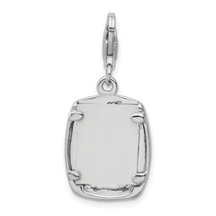 Sophia Jewelers 925 Sterling Silver Baby Frame Charm with Lobster Clasp