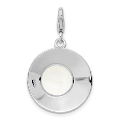 Sterling Silver 3-D Enameled Hat w/Lobster Clasp Charm