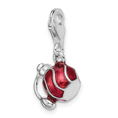 Amore La Vita Sterling Silver Rhodium-plated Polished 3-D Enameled Perfume Bottle Charm with Fancy Lobster Clasp