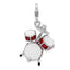 Enameled Drum Set Charm in Sterling Silver with Lobster Clasp, 43mm - Sophia Jewelers