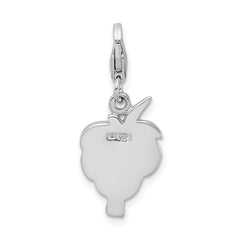Amore La Vita Sterling Silver Rhodium-plated Polished Crystal From Crystal Palm Tree Charm with Fancy Lobster Clasp