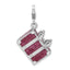 Glitter Enameled Luggage Charm in Sterling Silver, 41mm Moveable - Sophia Jewelers
