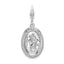 Amore La Vita Sterling Silver Rhodium-plated Polished Saint Christopher Medal Charm with Fancy Lobster Clasp