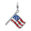 Enameled American Flag Charm in Sterling Silver with Lobster Clasp - Sophia Jewelers